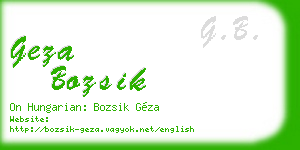 geza bozsik business card
