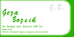 geza bozsik business card